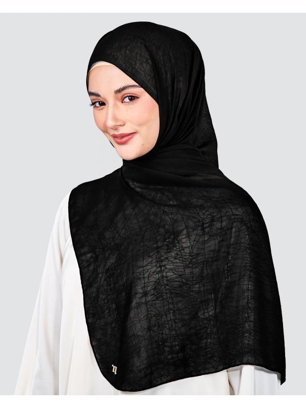LEAH CHIFFON SHAWL - BLACK