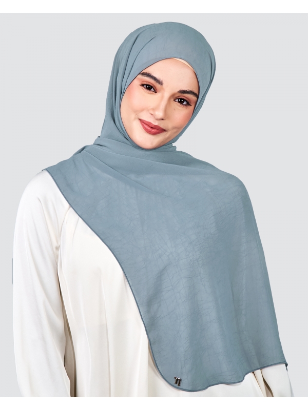 LEAH CHIFFON SHAWL - STONE BLUE