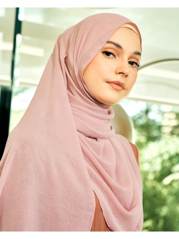 LEAH CHIFFON SHAWL - GUAVA