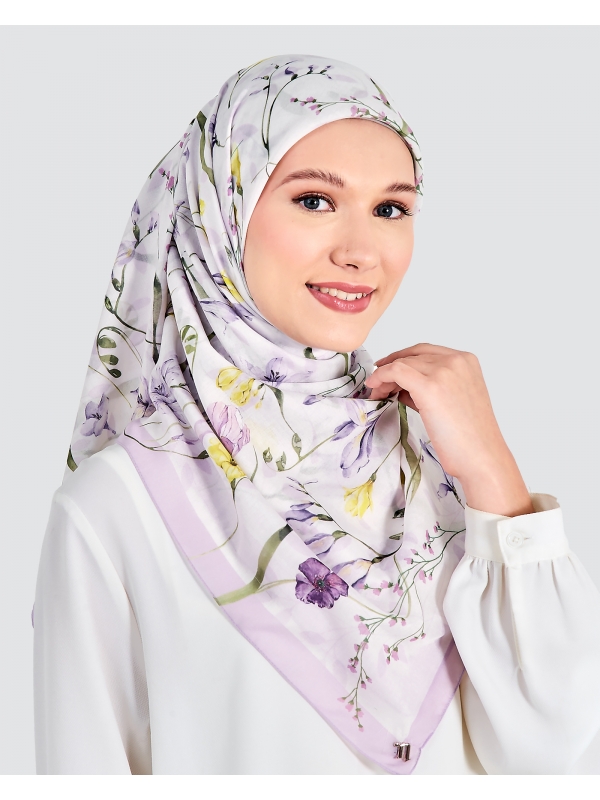 ELEANOR COTTON VOILE SQUARE - IRIS