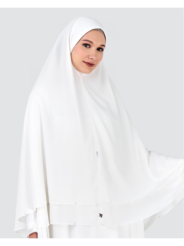 KHAYLA CRYSTAL KHIMAR - WHITE