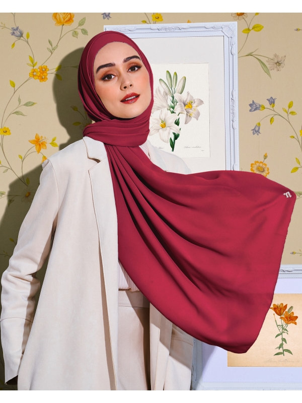 EILA CHIFFON SHAWL - CHERRY