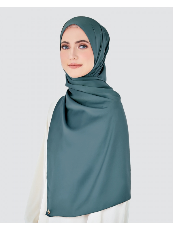 EILA SATIN SHAWL - STONE BLUE