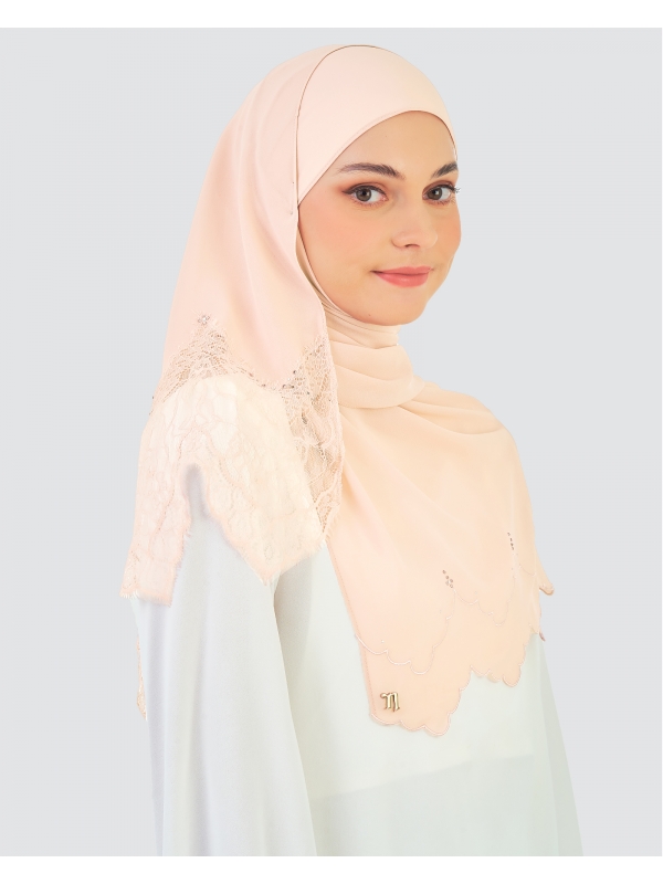 JELITA LACE CRYSTAL SHAWL - MELON