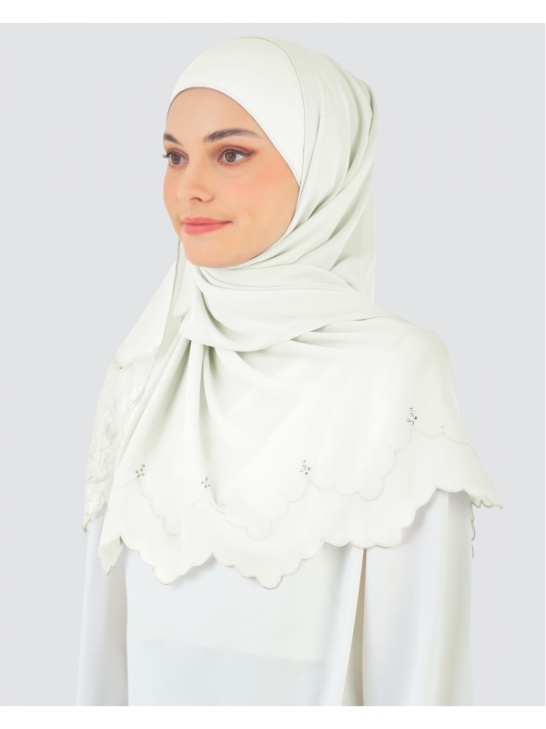 JELITA LACE CRYSTAL SHAWL - COCONUT