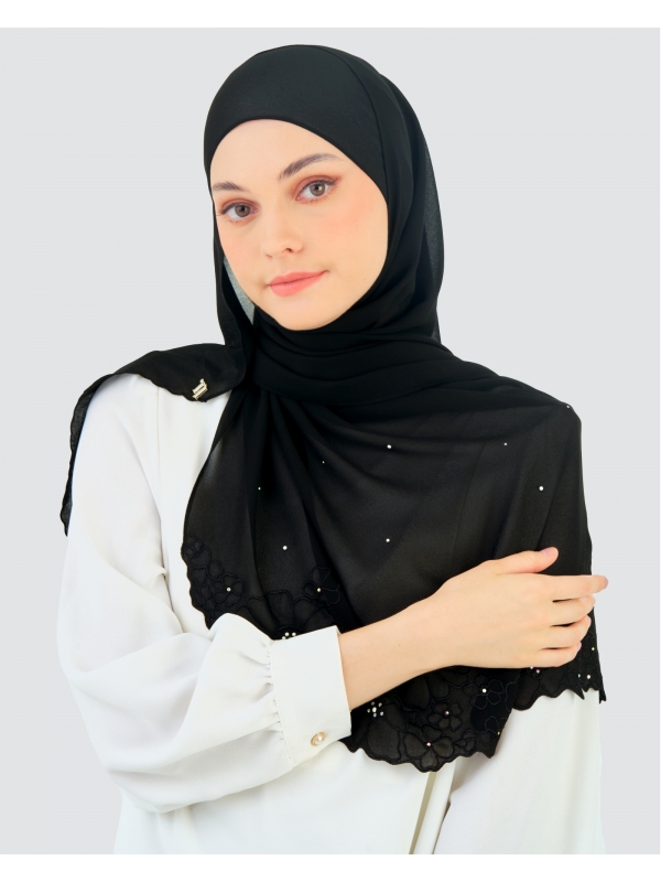 KIRANA CRYSTAL SHAWL - BLACK