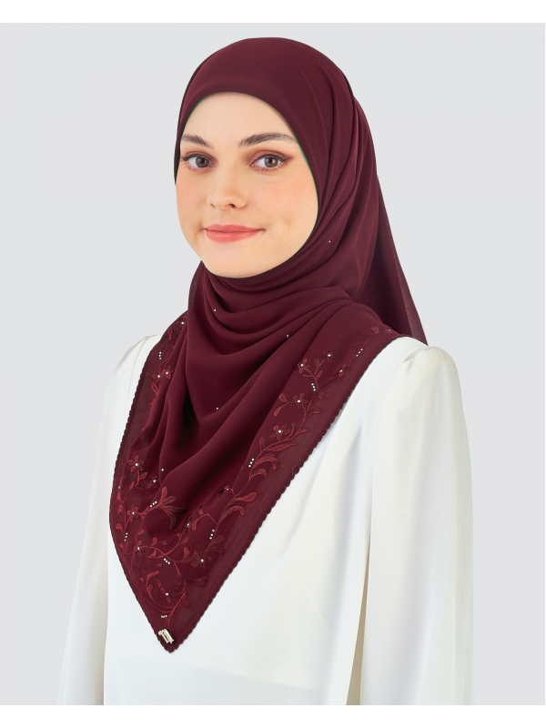 KESUMA CRYSTAL SQUARE - BURGUNDY