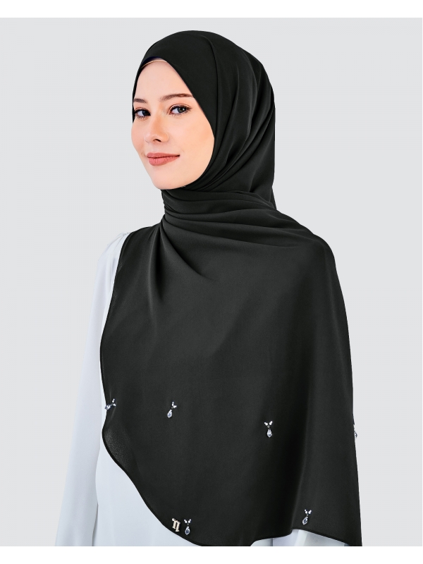 LADY AMELIA CRYSTAL SHAWL - BLACK