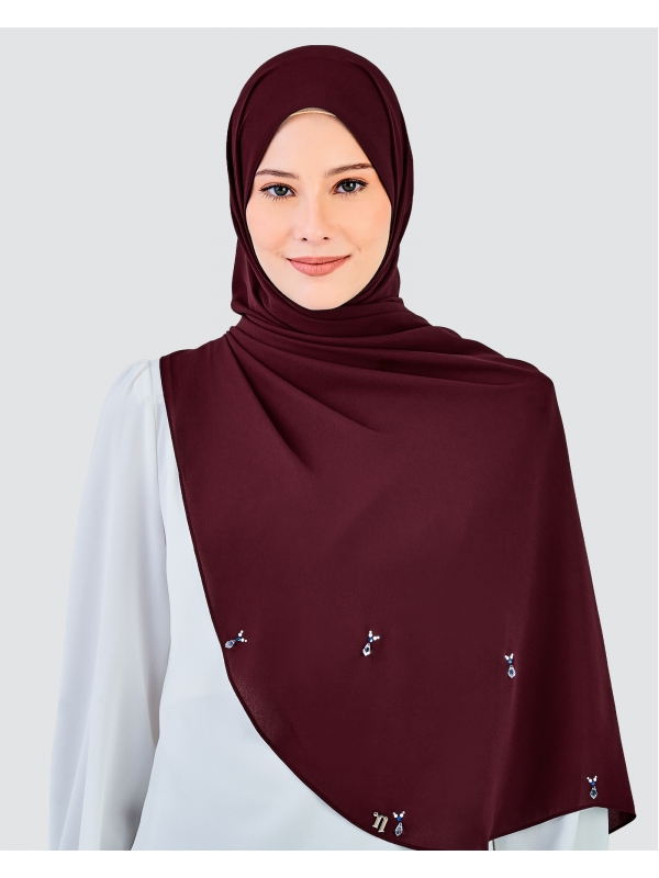 LADY AMELIA CRYSTAL SHAWL - HIBISCUS