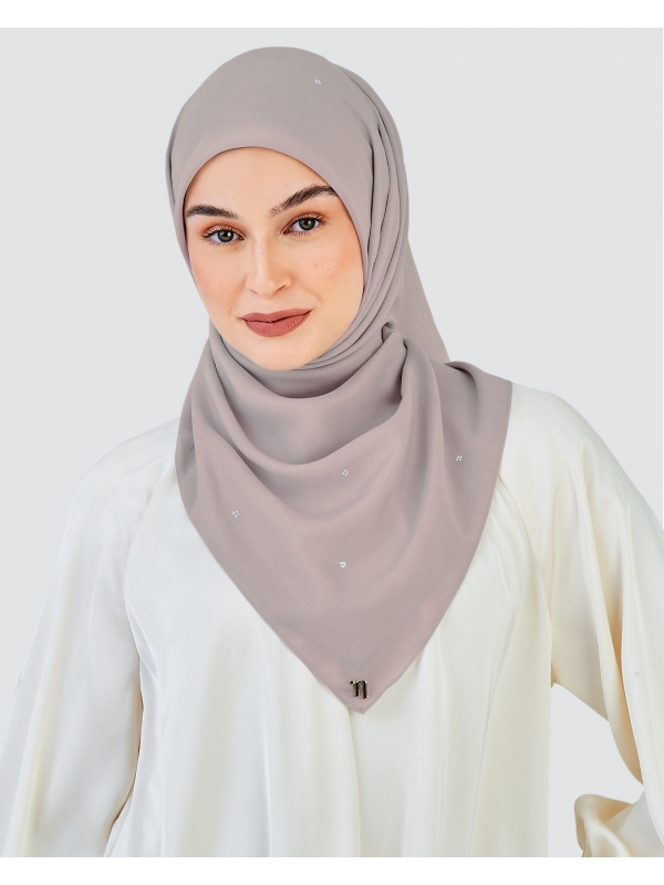 LADY DIANA COTTON VOILE SQUARE - NOUGAT