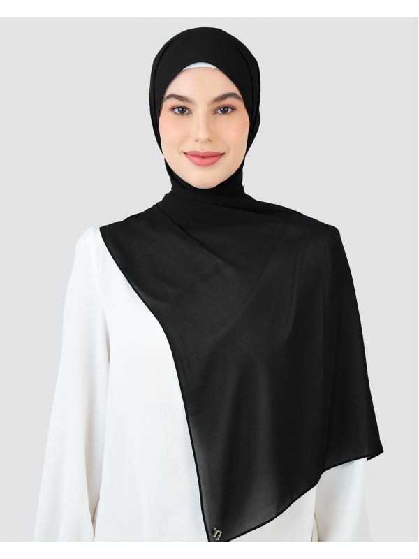 RAYA CHIFFON SHAWL - BLACK