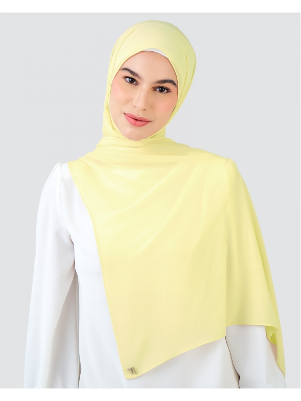 RAYA CHIFFON SHAWL - LEMON