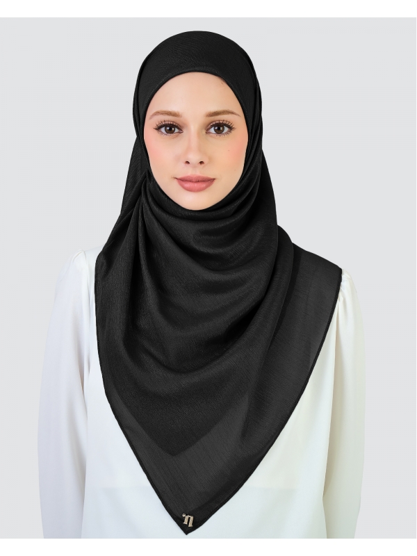 ALAYNA CHIFFON SQUARE - BLACK