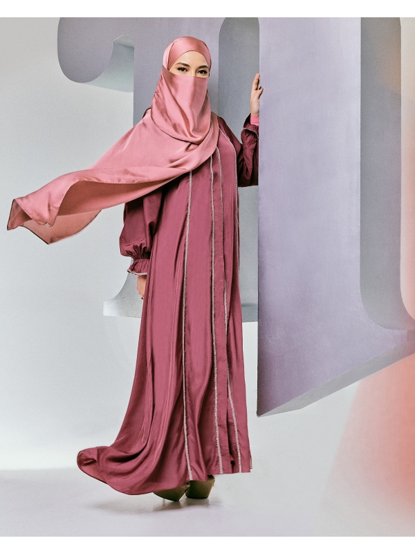 NAIRA EMBELLISHED ABAYA - MAUVEWOOD