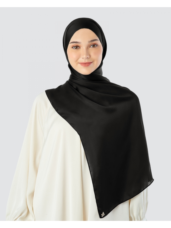 SWARA SATIN SHAWL - BLACK