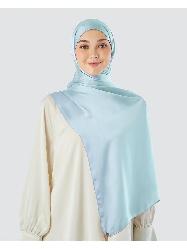 SWARA SATIN SHAWL - ICE BLUE