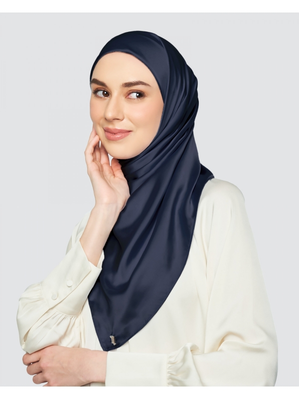 SWARA SATIN SQUARE - NAVY BLUE
