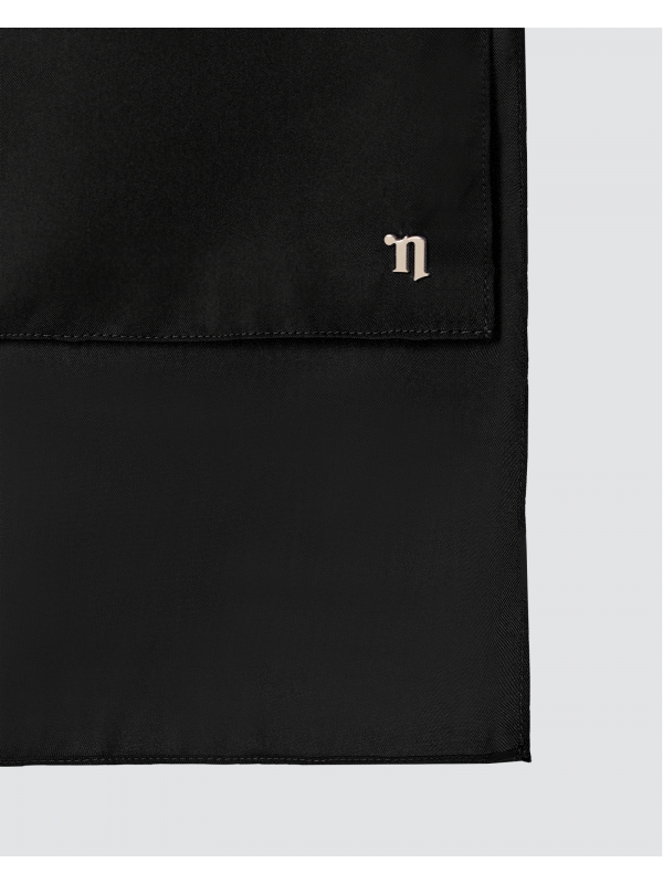 TAHIRA SATIN TWILL SHAWL - BLACK