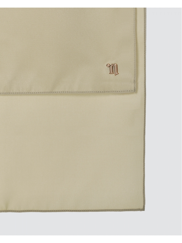 TAHIRA SATIN TWILL SHAWL - TAN