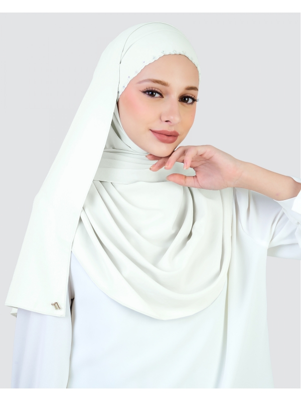 WIDURI EMBROIDERED CRYSTAL SEMI-INSTANT SQUARE - WHITE