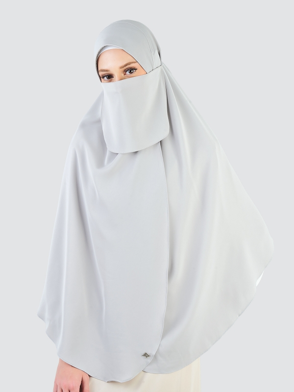 X-PRESS KHALEESI KHIMAR WITH NIQAB - COLD GREY