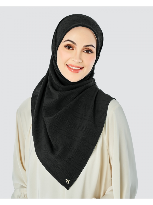 X-PRESS TEXTURED CHIFFON SQUARE - BLACK