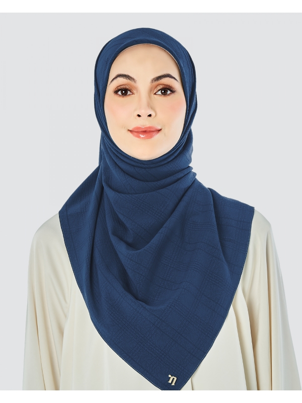 X-PRESS TEXTURED CHIFFON SQUARE - DARK BLUE