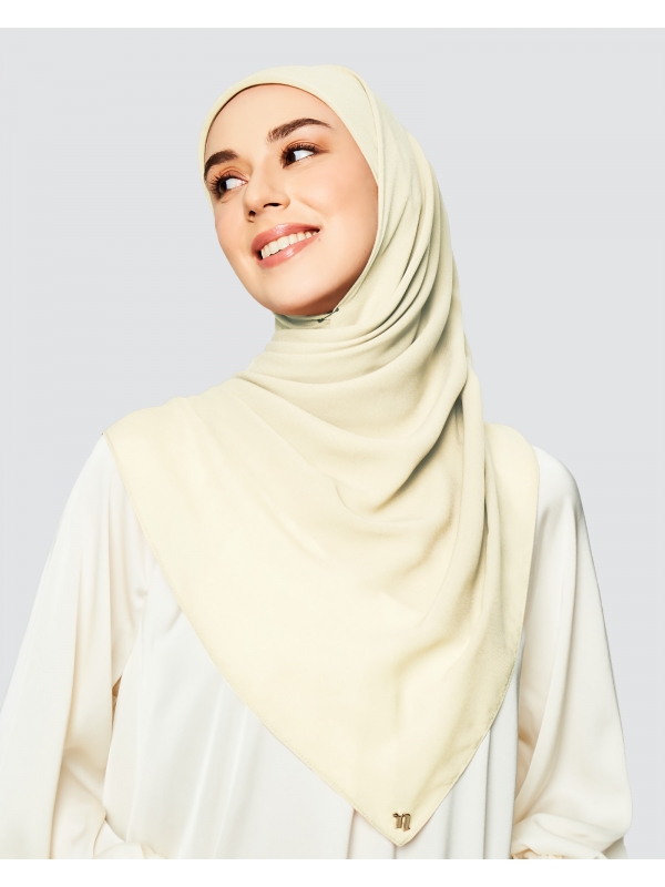 YASMINE WOOL CHIFFON SQUARE - CREAM