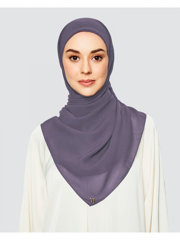 YASMINE WOOL CHIFFON SQUARE - GRAPE
