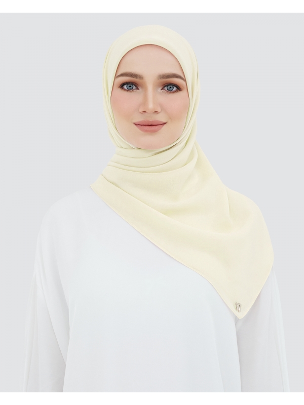 YASMINE WOOL CHIFFON SQUARE - LIGHT CREAM