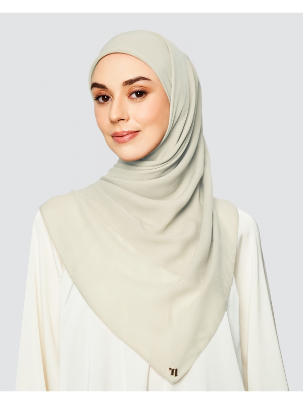 YASMINE WOOL CHIFFON SQUARE - LIGHT TAUPE