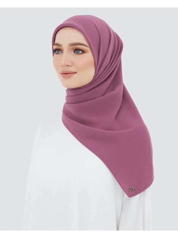 YASMINE WOOL CHIFFON SQUARE - RASPBERRY
