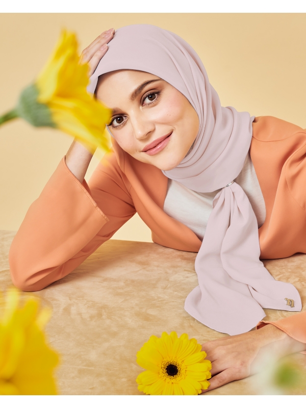 YASMINE WOOL CHIFFON SQUARE - SAKURA