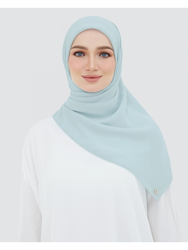 YASMINE WOOL CHIFFON SQUARE - POWER BLUE