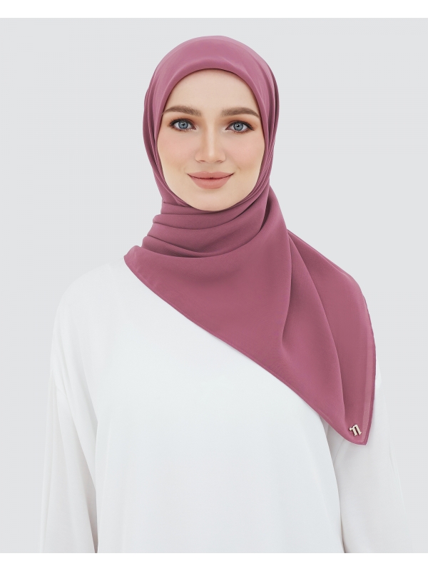 YASMINE WOOL CHIFFON SQUARE - MAUVE ROSE