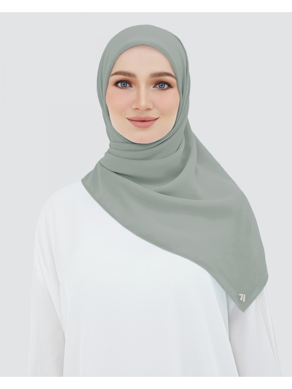 YASMINE WOOL CHIFFON SQUARE - SMOKEY GREY