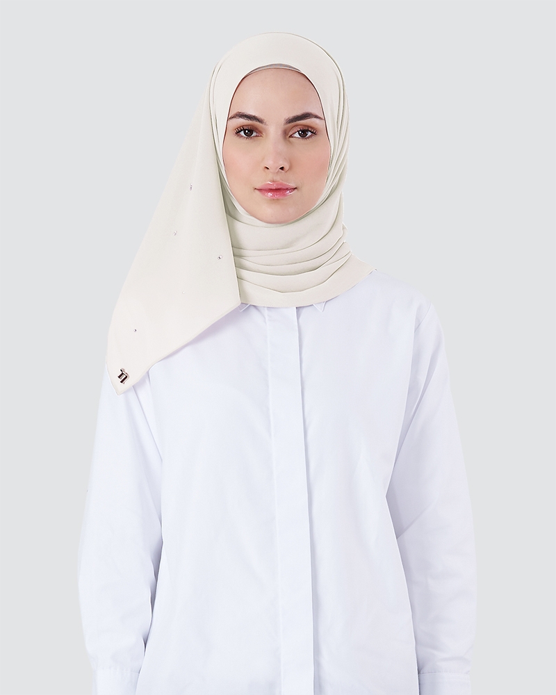 BRYA SHAWL - LIGHT WHITE PEACH