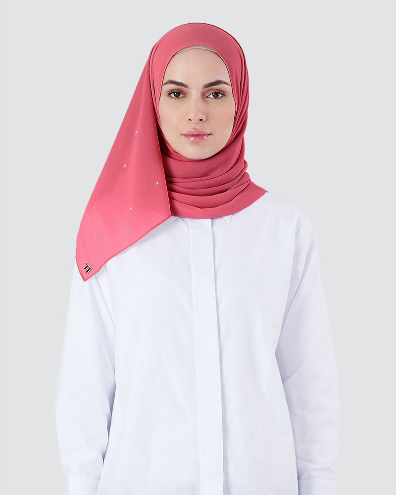 BRYA SHAWL - MEDIUM ROSE RED-ORANGE