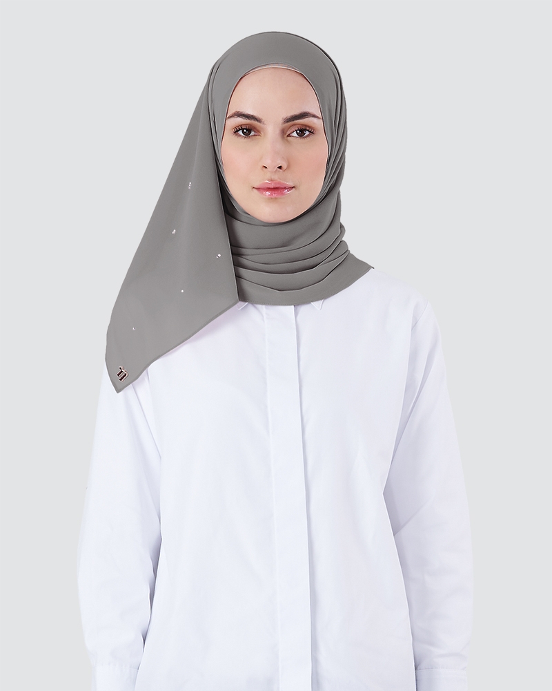 BRYA SHAWL - SMOKEY GREY-RED
