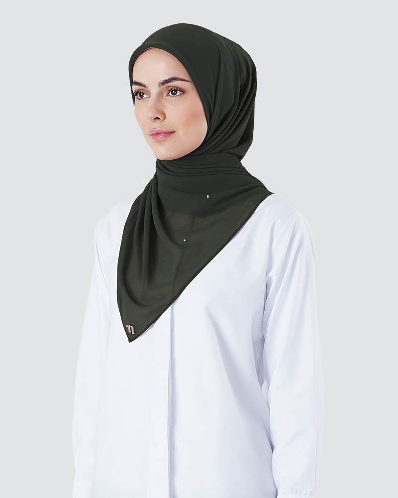 BRYA SQUARE - DUSTY BROWN-GREEN OLIVE