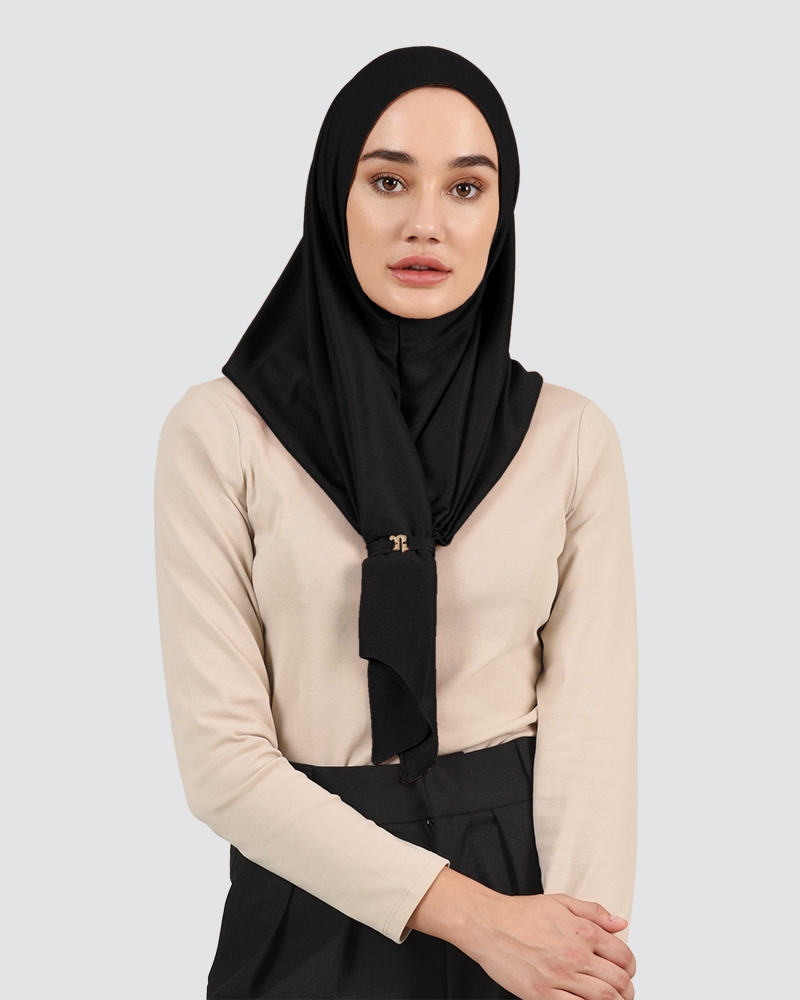FRONT KNOT DENIM - BLACK