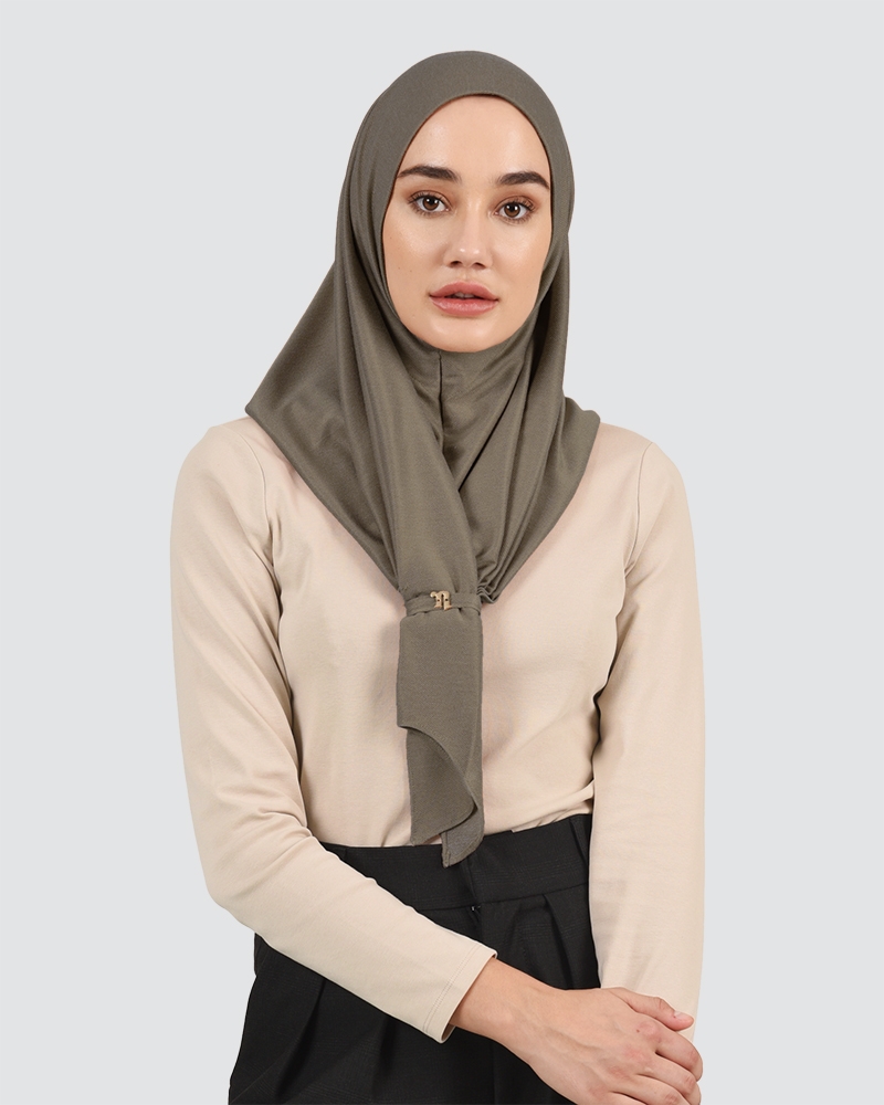 FRONT KNOT DENIM - DEEP GREY-OLIVE GREEN