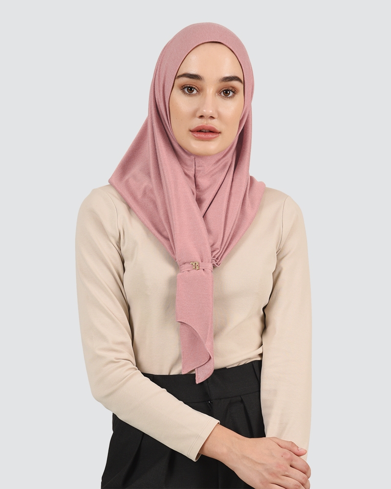FRONT KNOT DENIM - DUSTY BLUSH