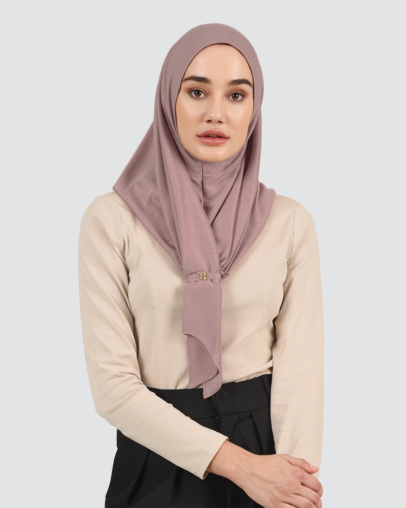 FRONT KNOT DENIM - DUSTY ROSE MAUVE