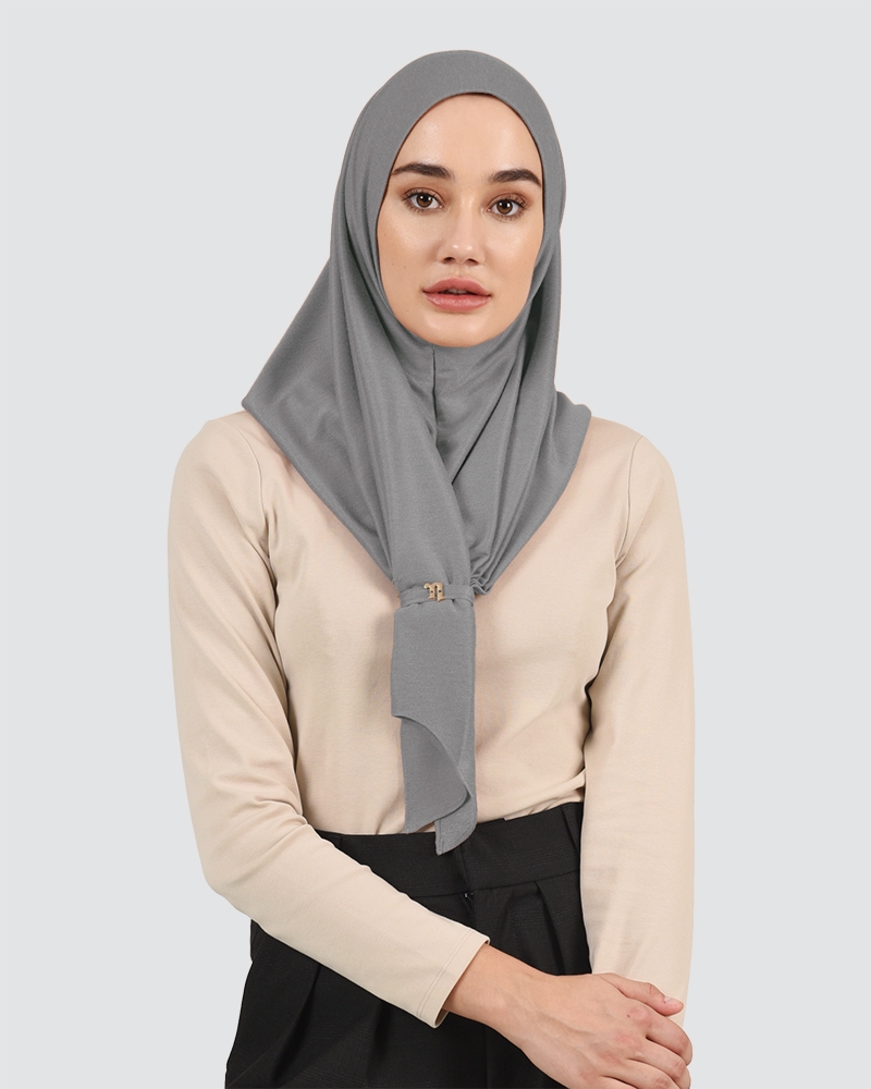 FRONT KNOT DENIM - SMOKEY GREY-GREEN