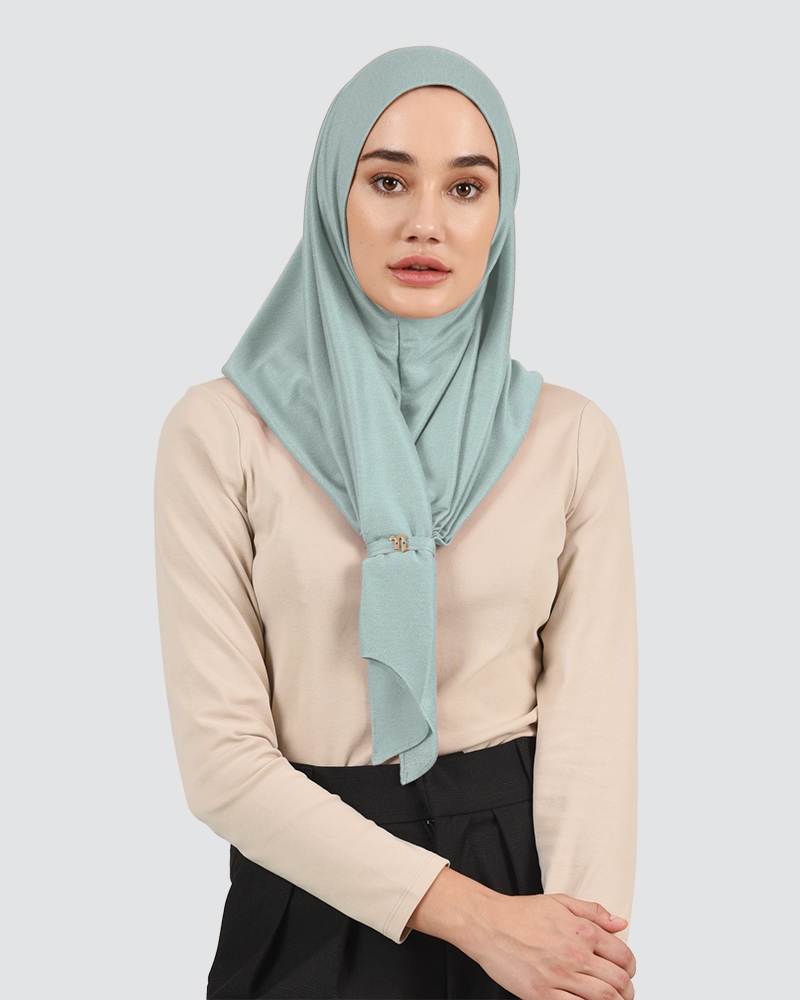 FRONT KNOT DENIM - SMOKEY TEAL