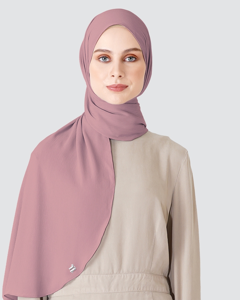 LINIA LINE CHIFFON SHAWL - DUSTY ROSE MAUVE