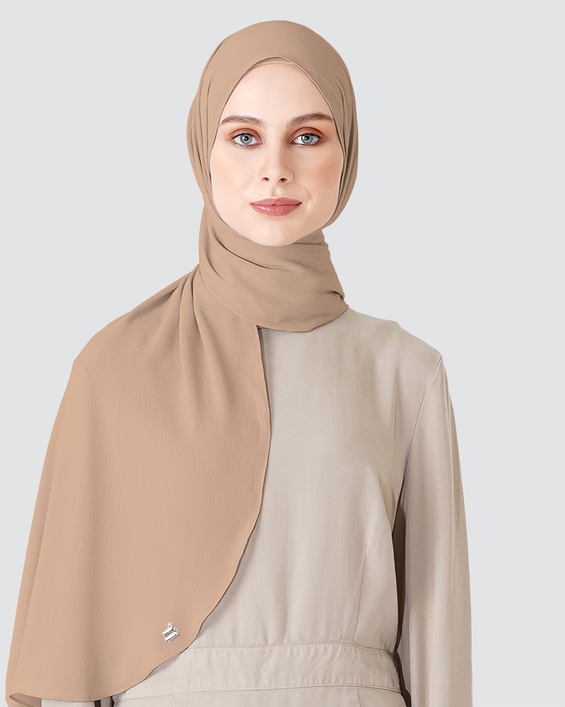 LINIA LINE CHIFFON SHAWL - LIGHT NUDE TAN