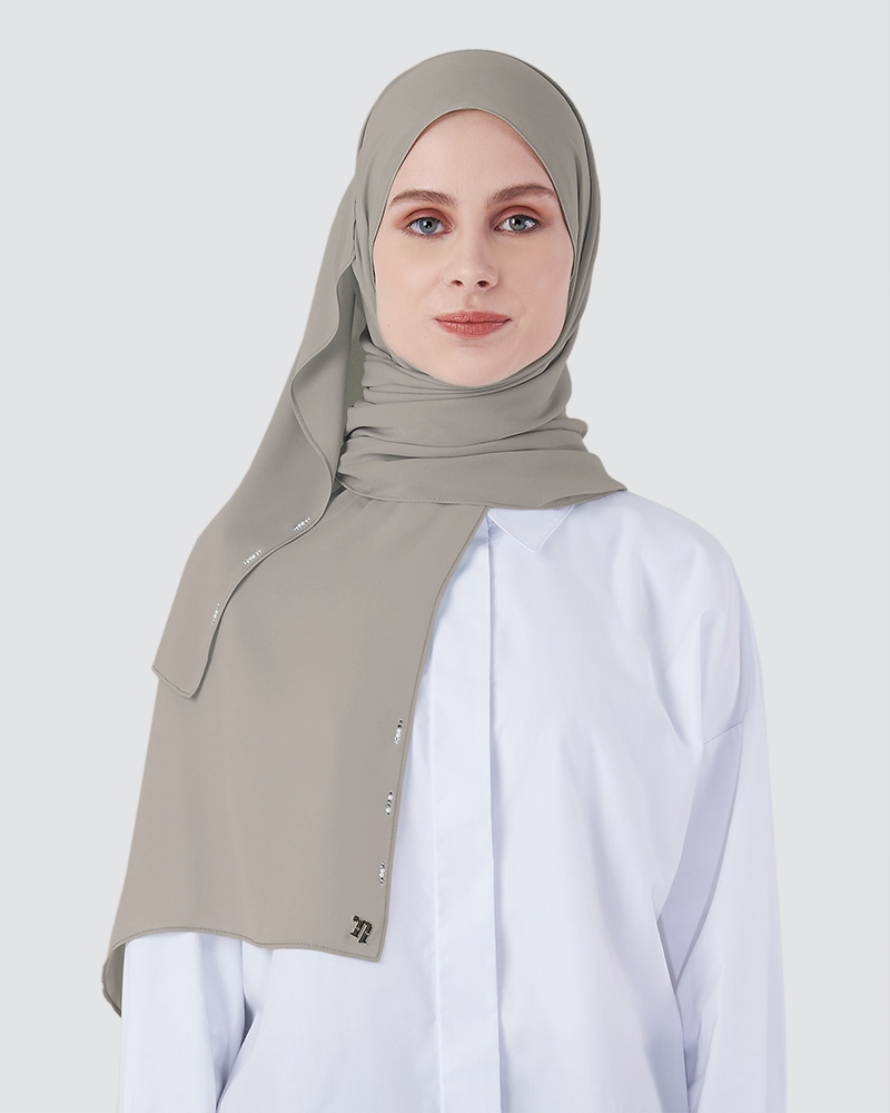 LIYA SHAWL - LIGHT GREY-BROWN