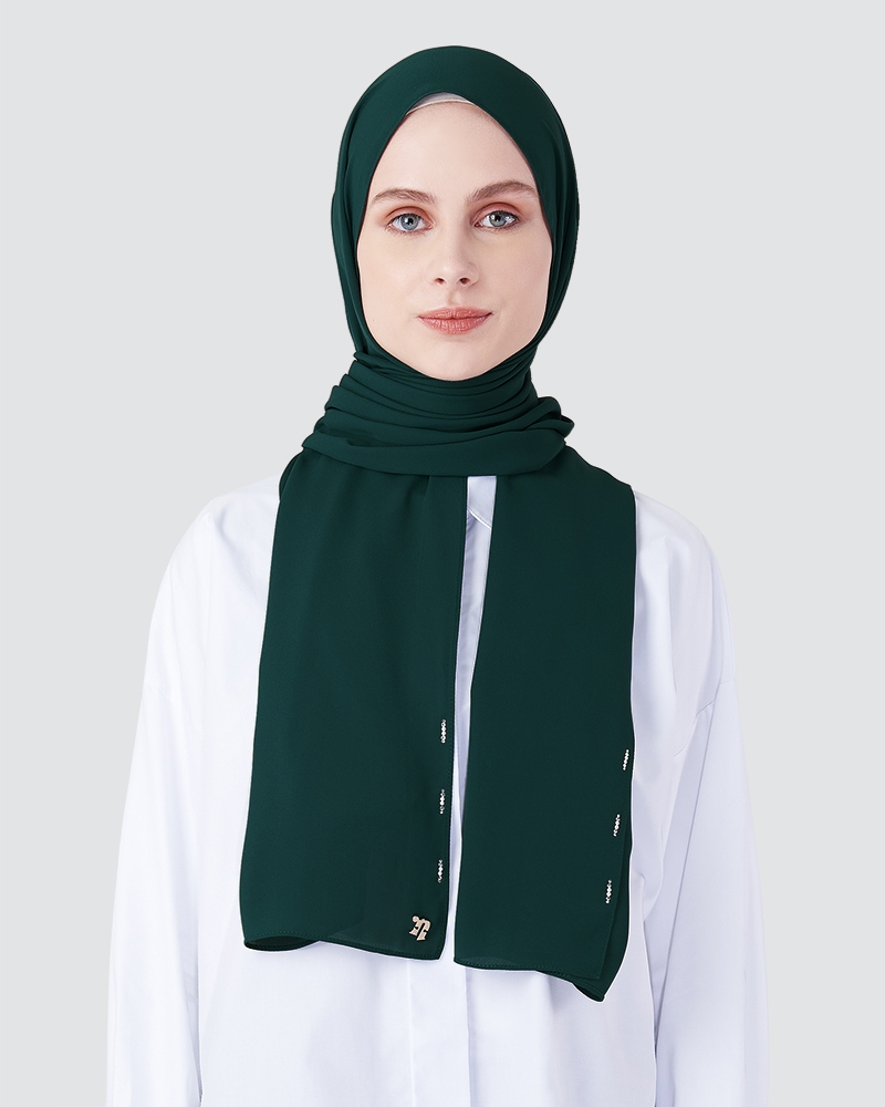 LIYA SHAWL - MEDIUM GREEN-TEAL